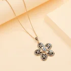 Fashion Wedding Earring Flower Shape Fashion Bridal Gold Pearl Jewelry Wedding Sets Women Hawaii Earring Necklace