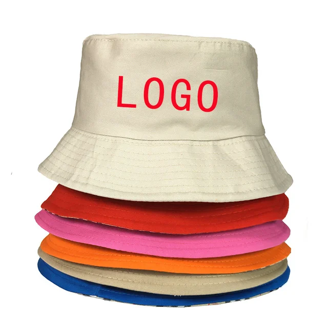 Wholesale Customize Embroidered Logo Wide Brim Blank Solid Color Fisherman Caps Casual Plain Buckets Hats
