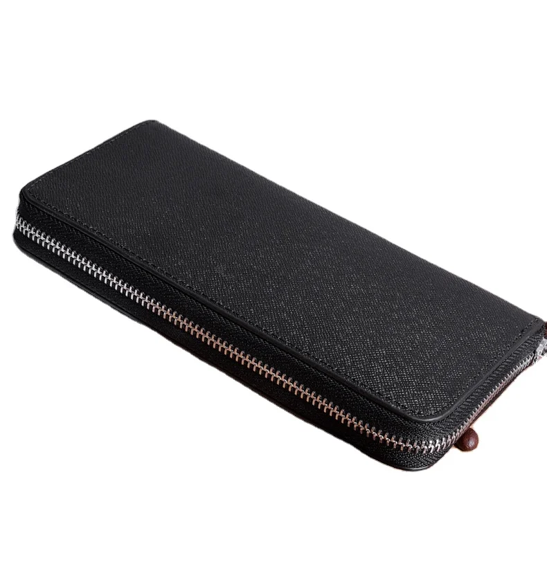 Men's mobile phone cross pattern wallet women's wallets leather long zipper handbags