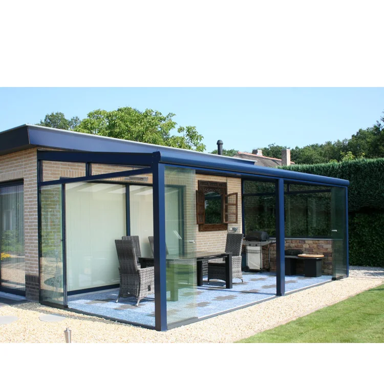 Aluminium Glass Verandas Slant Roof 
