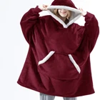Sweatshirt Hoodie Amazon Wholesale Printed Soft Sweatshirt Blanket Oversize Sherpa Fleece Hoodie Blanket