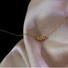 Silver Necklace 925 Sterling Silver 3 Rings Charm Necklace Simple Korea Style All-Match Choker Necklace For