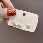 Butterfly New Cubic Zirconia Mini Butterfly Bling Bling 925 Silver Personalized Shape Earrings Wholesale