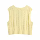 Women Vest For Women Knitted V-Neck Sweater Vest Cable Pullover Knitted Vest Top Sweaters For Girls