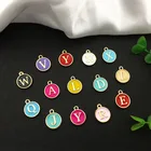 Beads 12mm Round Letters Alloy Beads Multi Color Beads Alloy Color Dripping Letter Beads
