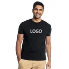 Short Plain T-shirt New OEM Custom Short Sleeve 100%cotton Black Plain T-shirts Printing Blank Plus Size Men's T-shirt