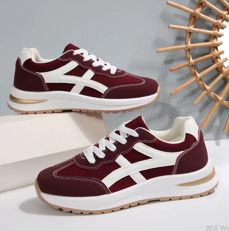 Comfortable, Fashionable and Casual Sports Shoes, Made of High-quality Fabric, Thick-soled Lace-up Premium Sports Shoes