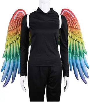 3D Angel Wings Halloween Costume Child Fairy Black White Wings Adult Fancy Dress Feather Cosplay Prop