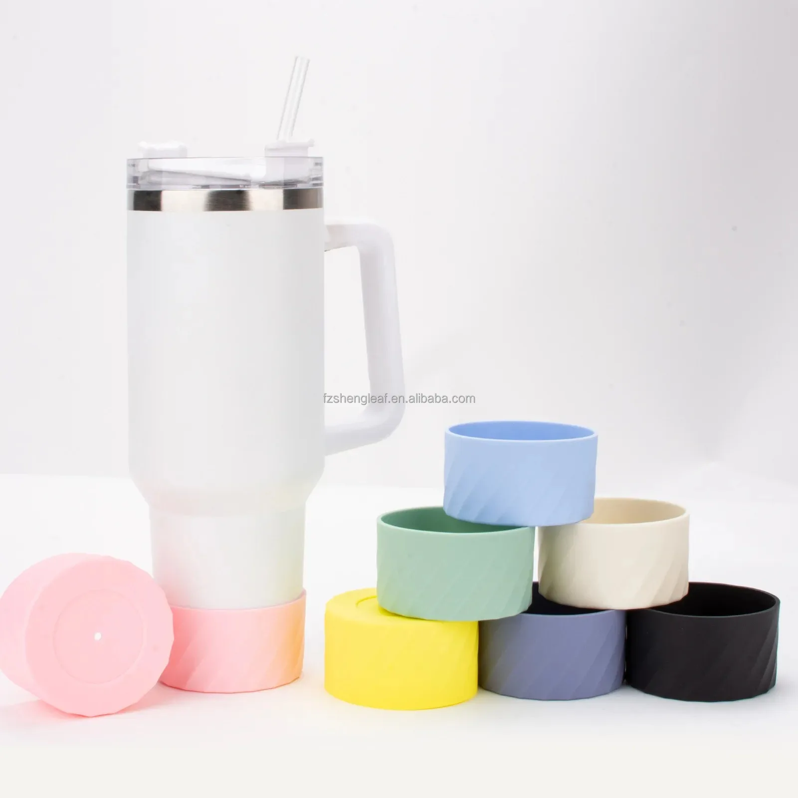 product silicone sleeve protective cup cover anti slip boot for tumbler 30oz 40oz bottom protector heat resistant food grade reusable-2
