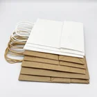 Bag Shopping Recyclable Brown White Kraft Paper Bag Custom Logo Tote Shopping Paper Bag Take Away Bag With Handle