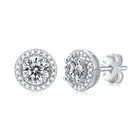 Silver Stud Silver GRA Moissanite Lab Diamond With Certificate Fine Jewelry Sterling Silver Stud Earrings Set Jewellery
