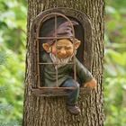 Whimsical Tree Gnome Sculpture Elf Resin Garden Ornaments Fariy Spring Moulds Garden Statue