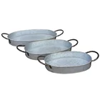 Tray Holder Galvanized Metal Serving Tray With Round Beer Holder Food Tray