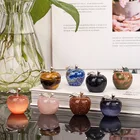 Carving Natural Afghan Jade Apple Ornaments Crystal Original Stone Carving Home Creative Decoration