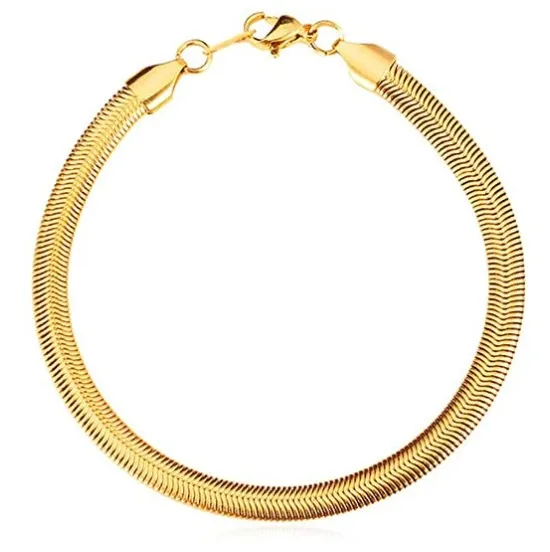 8mm Flat Snake 18k Gold Plated Snake 