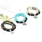 Gemstone Bead Bracelet Fashion Matte Polishing Gemstone Bead Bracelet Double Wrap Gemstone Bead Bracelet