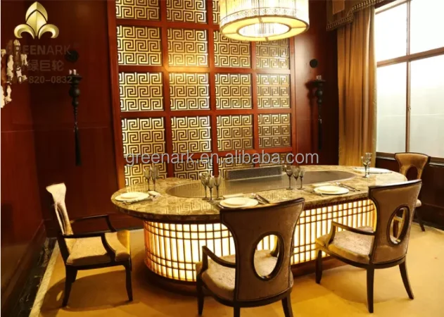 Stainless Steel 304 Teppanyaki Grill Table with 10 Seats and 8KW Heat Power for Commercial Use