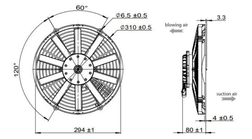 Brushless Cooling Radiator, 24V, 12V, ABS+nylon - detail 8