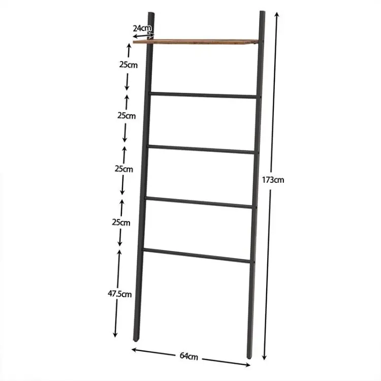 Wholesale HOOBRO Ladder Towel Rack 5-Tier Wall Leaning Towel Rack Ladder Shelf Blanket Rack with Shelf Ladder for Bathroom