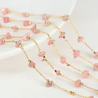 Chain Rosary Wholesale 14K Gold Plated Brass Chain With Natural Stone Rosary Bead Chain
