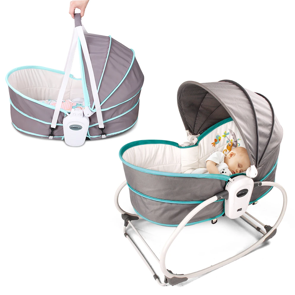 Portable 5-in-1 Bassinet Cradle Baby Swing Chair Lounge Adjustable Rocking Crib 