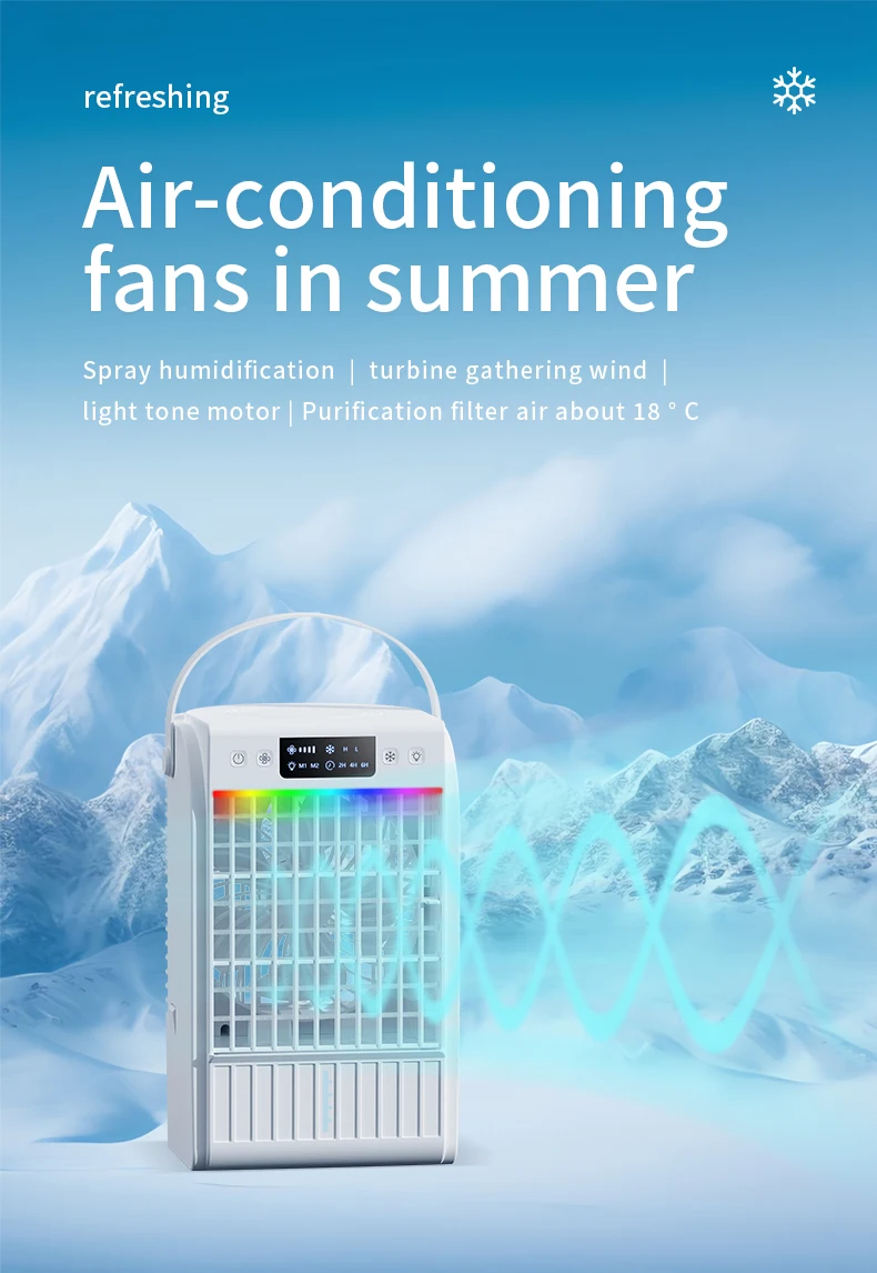 Mini Cooling Air Conditioner, Portable, USB - detail 2