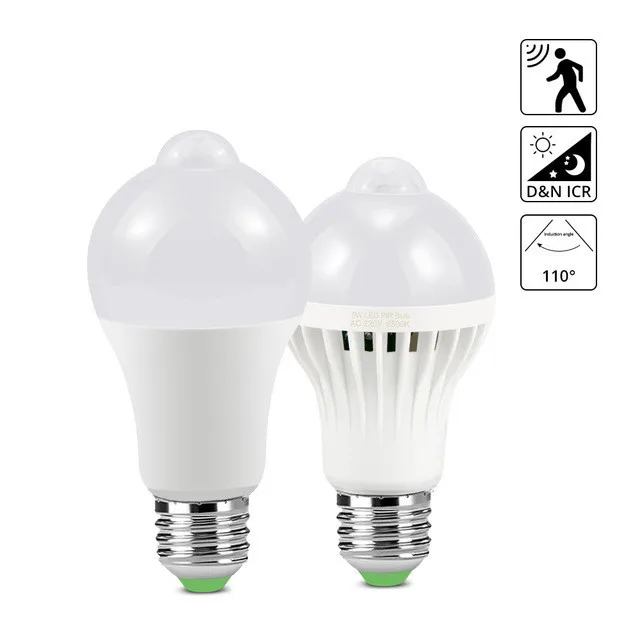 Indoor Outdoor Light Motion Sensor Light Bulb 12W Smart LED Lamp Auto On/Off 
