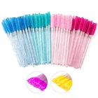 Eyelash Colors Lash Brush Eyelash MVM Reusable Disposable Lash Brush Wands 50pcs Eyelash Brush For Glitter