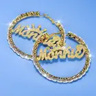 Hip Earrings Hip Hop Sexy Women Gold Plated Personalized Zircon Hoop Name Earrings With Crown