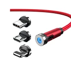 In Stock Hot Sell Portable Rotate 540 Degree L Shape Usb Wire 3 In 1 Magnetic Charging Cable
