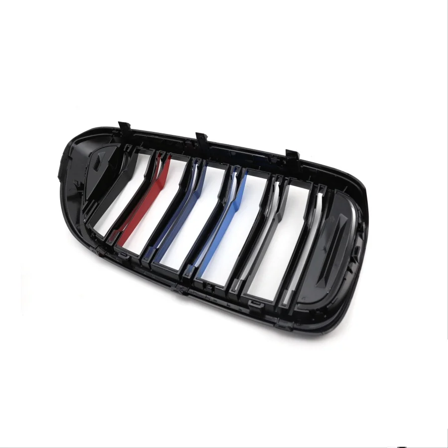 product tiypeor car dual line gloss black front grille for 2017 2020 bmw 6 series gt g32-9