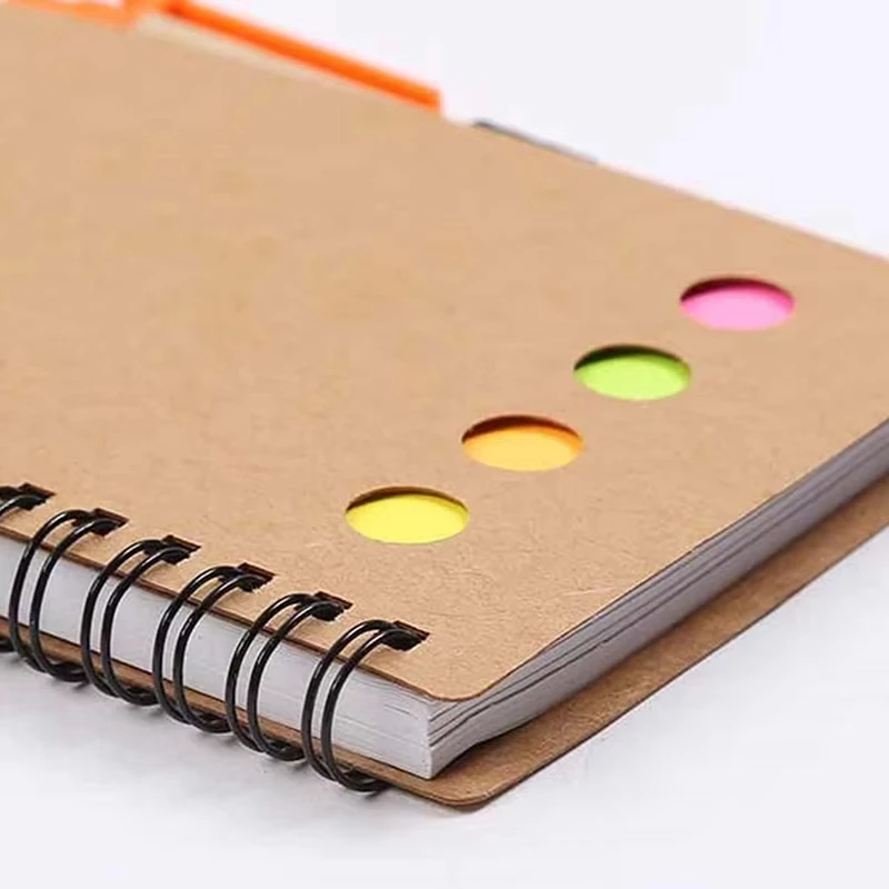 Memo Sticky Notes Flag Kraft Paper Notebook Mini Small Notebook Custom Notepads With Pen and Sticky Notes
