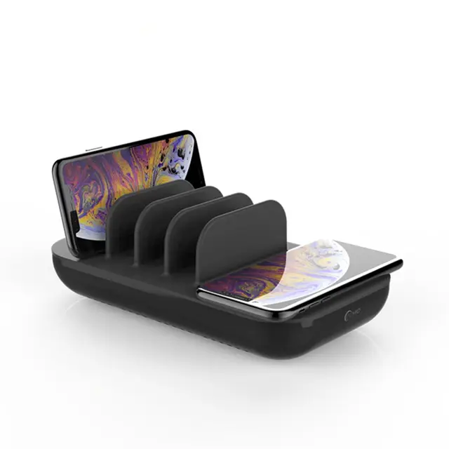 5 Ports USB Mobile Phone charger Docking Station 60W USB Wireless Charging Station with stand holder