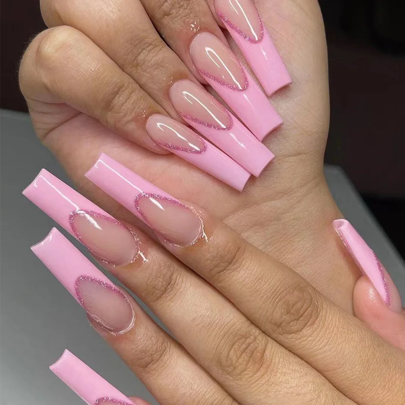 pink tip nails