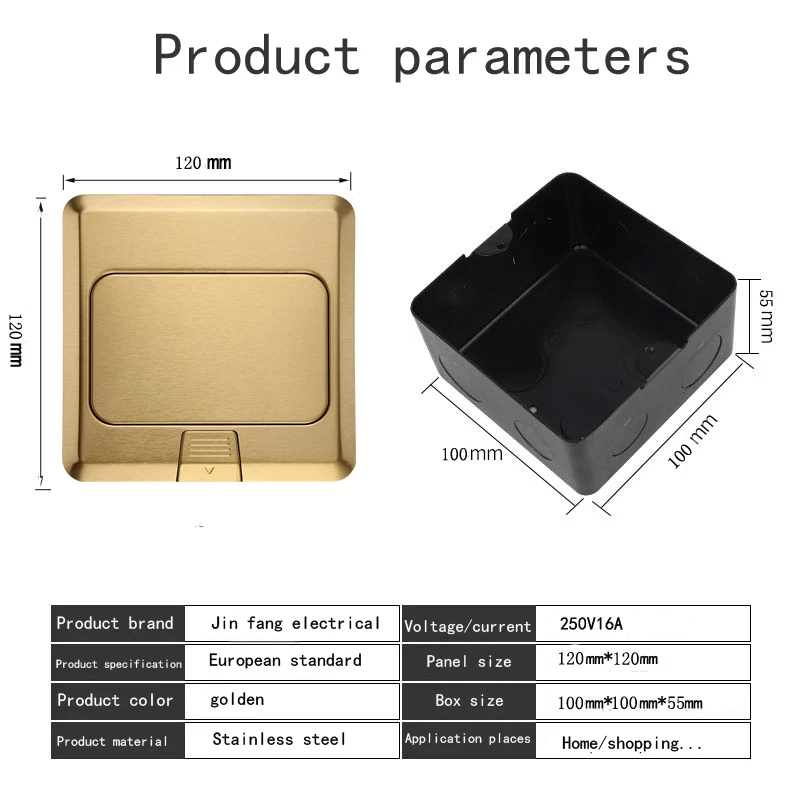 Customized French standard EU UK US power socket hidden information box stainless steel pop-up floor socket