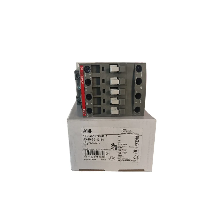 Cheap and Large Stock New ABB Contactor AX40 Series AC Contactors  AX40-30-10-81 1SBL321074R8110 Electric Contactor