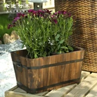 Pot Wood Square Wooden Barrel Planter Wooden Flower Pot Wooden Planter
