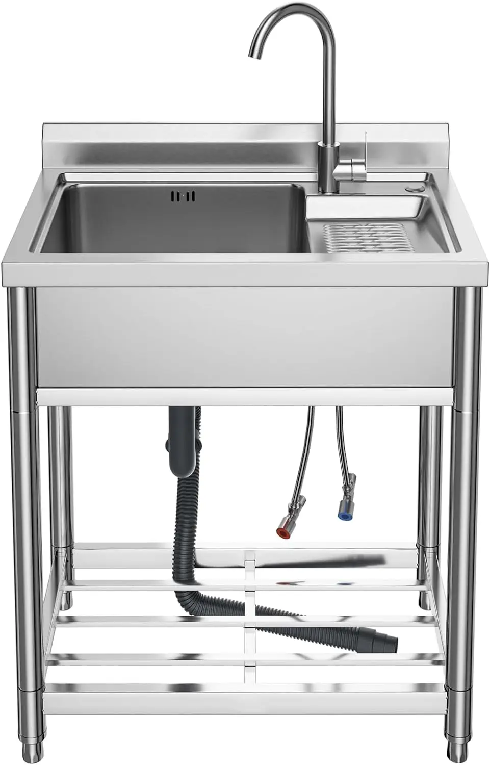 Stainless Steel Utility Sink Free Standing Laundry Sink With Washboard Stainless Steel Utility Sink Free Standing Laundry Sink With Washboard