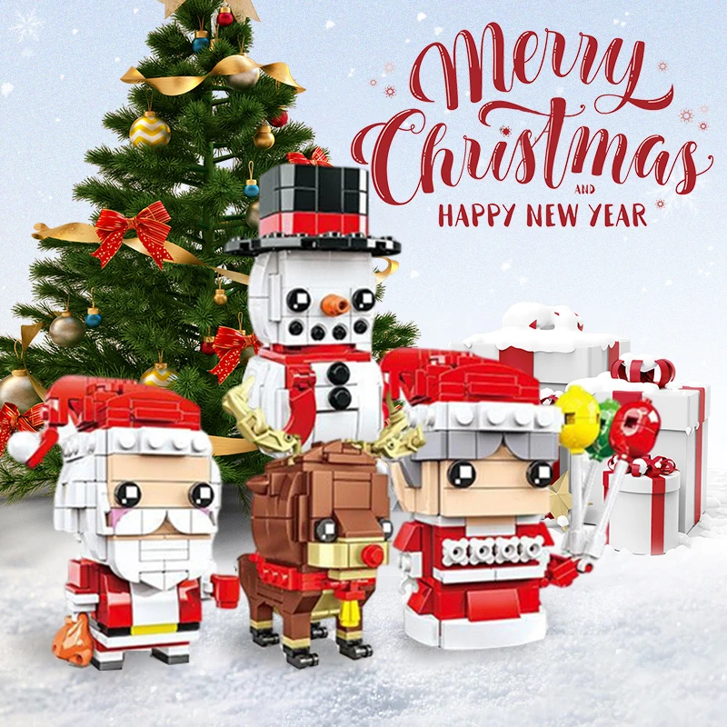 product cayi hot selling mini christmas square figure model building block sets santa claus elf building toy christmas toys gift for kid-60