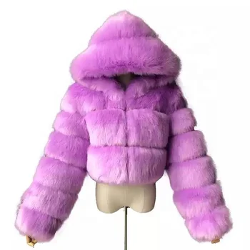 2020 women lady cardigan with high quality plus size faux fur jacket overcoat fur coat with hood lined hoodie