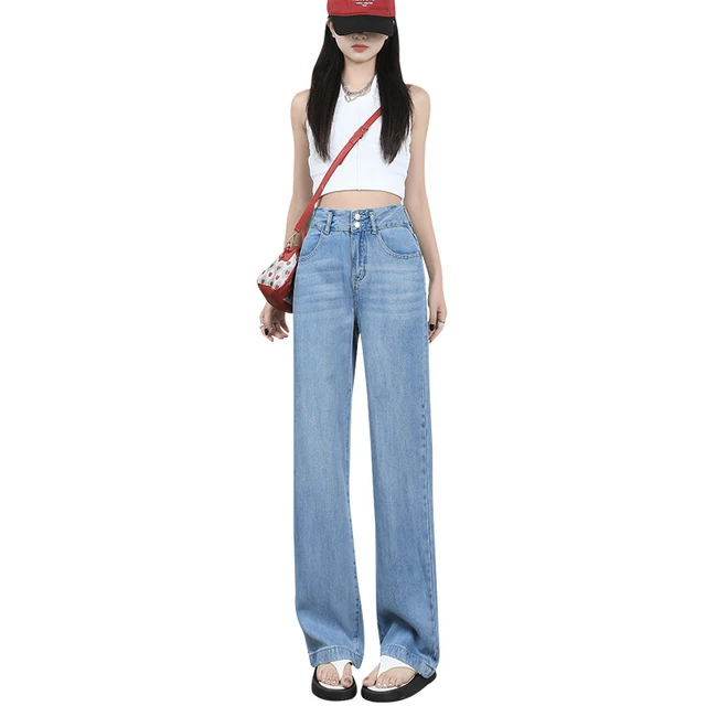 Hot sale china manufacture quality breathable lyocell casual loose women girl denim jeans