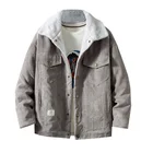 Chest Pocket Faux Fur Fluffy Casual Cord Jackets & coats