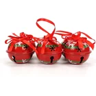 Ornament Hanging Ornament 6pcs Reindeer Red Metal Jingle Bell Christmas Tree Ornament Tree Hanging Pendants XMAS Accessories