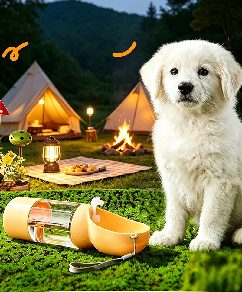 Hot 2in1 Portable Pet Water Bottle for Outdoor Use Convenient Food Water Feeder Ideal for Travel Walking Camping Pet Supplies details