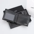 Gift Custom Logo Rfid Wallet Men Keychain Leather Men Gift Set