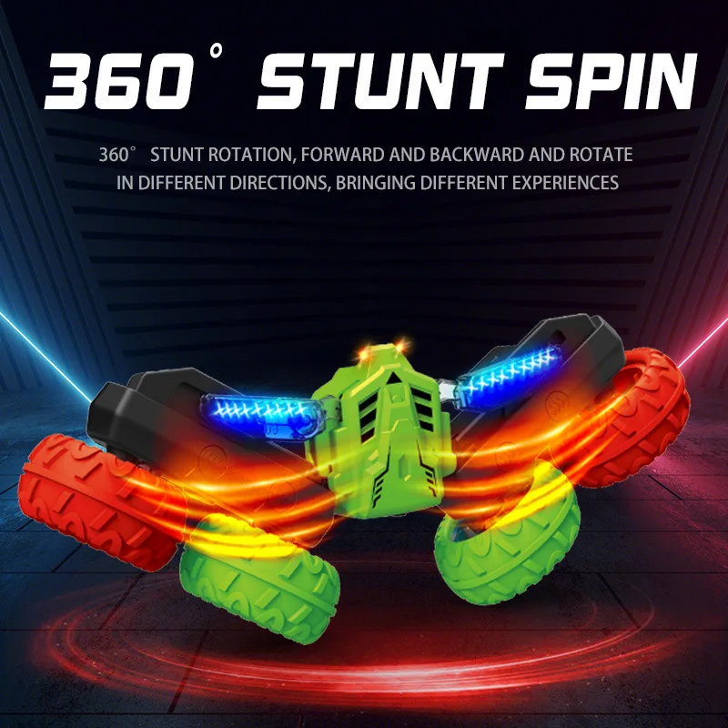 New 2.4g Rc Stunt Car Electric 4wd Rc Cars Hobby Rc Stunt Car With Flashing Led Light for Kids