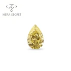 Pear ForeverFlame Fancy Yellow 13ct Pear Cut Big Diamond CVD CZ Color Moissanite