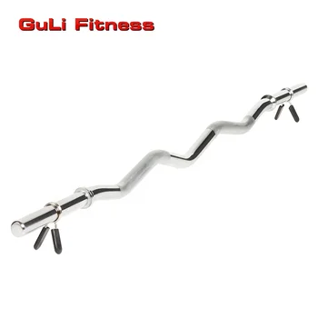 Guli Fitness 47 Inch 25/28/30mm Standard Solid EZ Curl Regular Bar Home Use Strength Training RB Chromed Curl Barbell