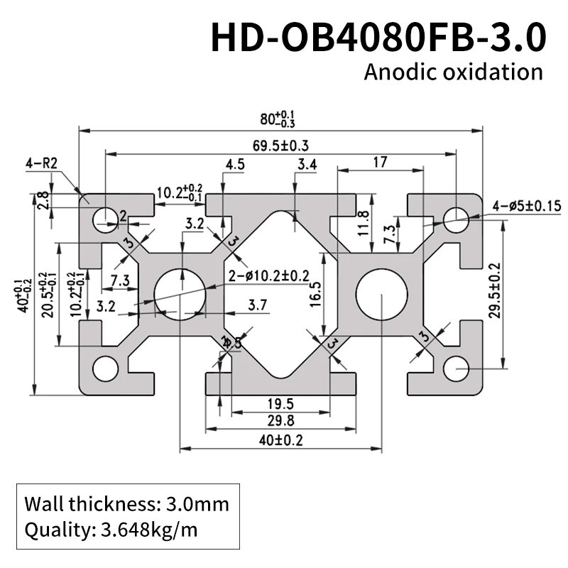 4080FB Industrial Extruded Aluminum Profiles 4080 Heavy-duty Automation Equipment Aluminum Alloy Profiles details