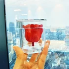 Wholesale High Quality Custom Design Clear Round Shape Single Acrylic Rose Box With Logo